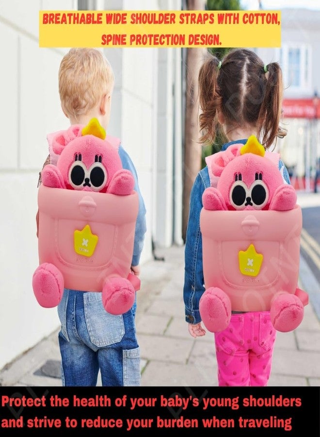 بلس بوينت حقيبة ظهر PLUSPOINT بتصميم أرنب كرتوني رائع من مادة EVA للأطفال الصغار والرضع ومرحلة ما قبل المدرسة. خفيفة الوزن مع لعبة قطيفة. حقيبة كرتونية لطيفة مثالية لنزهات الأطفال ومغامراتهم اليومية. مناسبة للأولاد والبنات. - Image 3